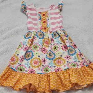 Ricrac & Ruffles twirl dress Girls 5/6